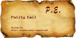 Pality Emil névjegykártya